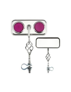 Rectangle Cage Mirror Chrome Purple Reflectors.